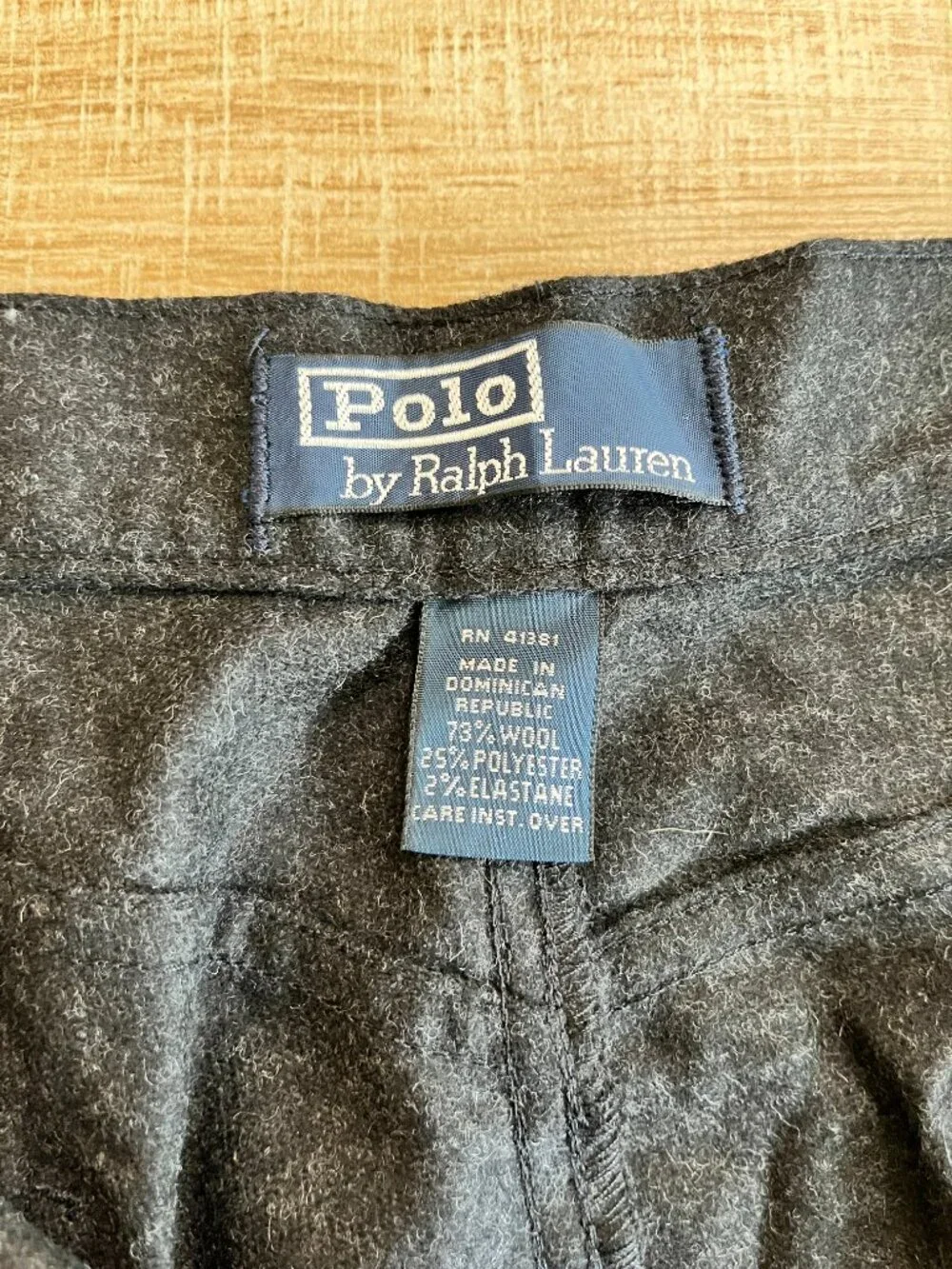 Mens NWT Polo Ralph Lauren Black Wool Blend Pants - 34x34